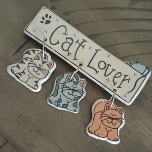 Handmade Vintage "Cat Lover" Pin